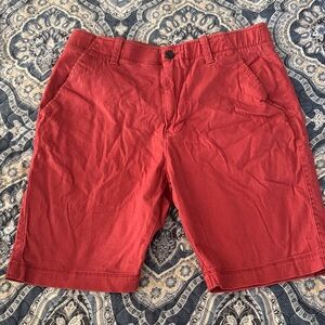 Plugg Men's Vibrant Red Flat Front Shorts 31W